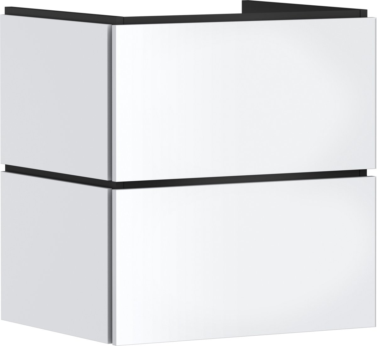hansgrohe Xilesa E - Badmeubel - 580/470mm maat - 2 lades - Push-open lades - Voor wastafel - Mat Wit