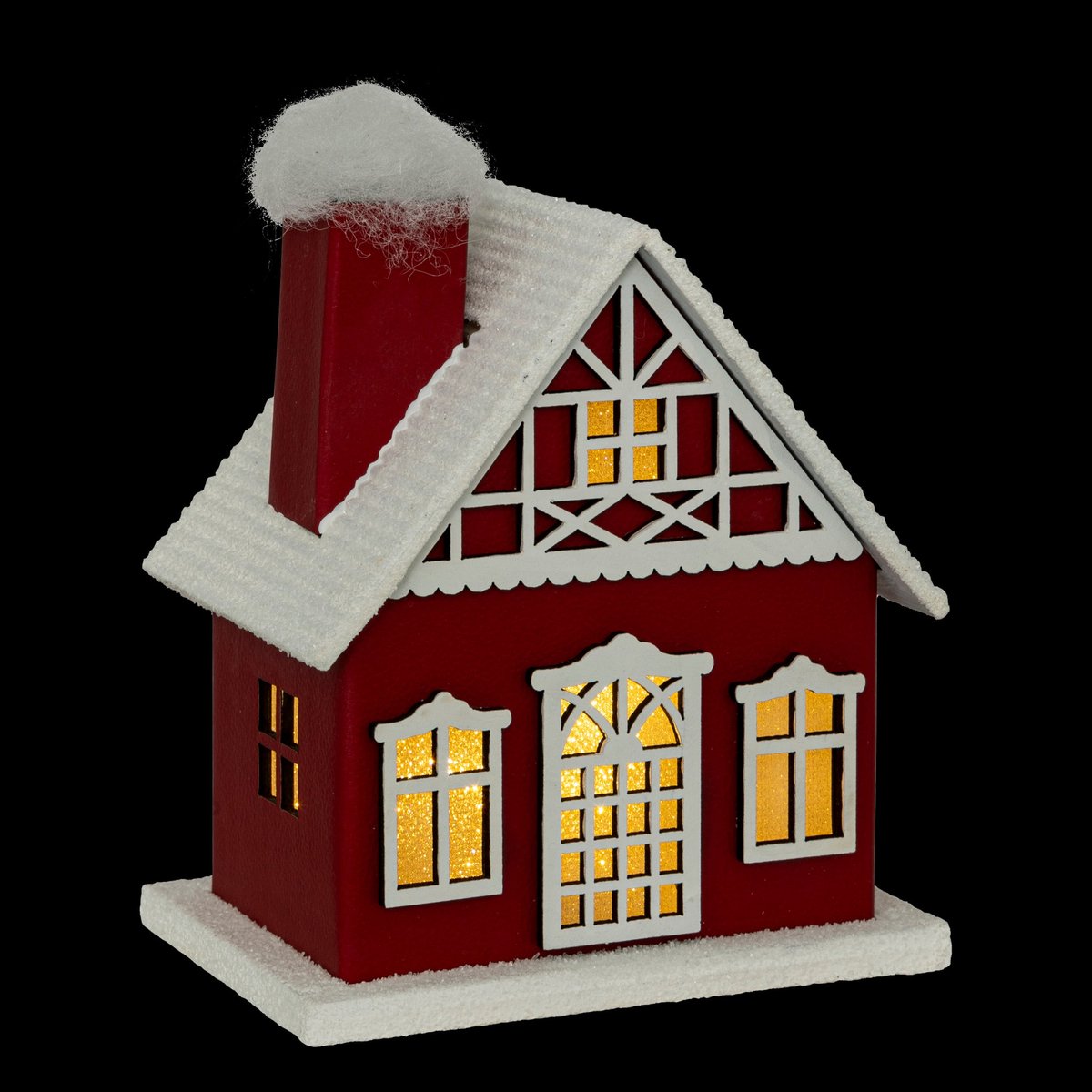Fééric Lights and Christmas Kerstdorp - Kersthuisje met verlichting - Werkt op batterijen - Rood