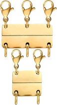 Gelaagde ketting spacer gesp, 2 en 3 strengen kettingen schuif magnetisch buisslot met kreeft sluitingen, sieraden sluitingen connectoren voor gelaagde, armband, sieraden, ambachten, ketting, 2 stuks