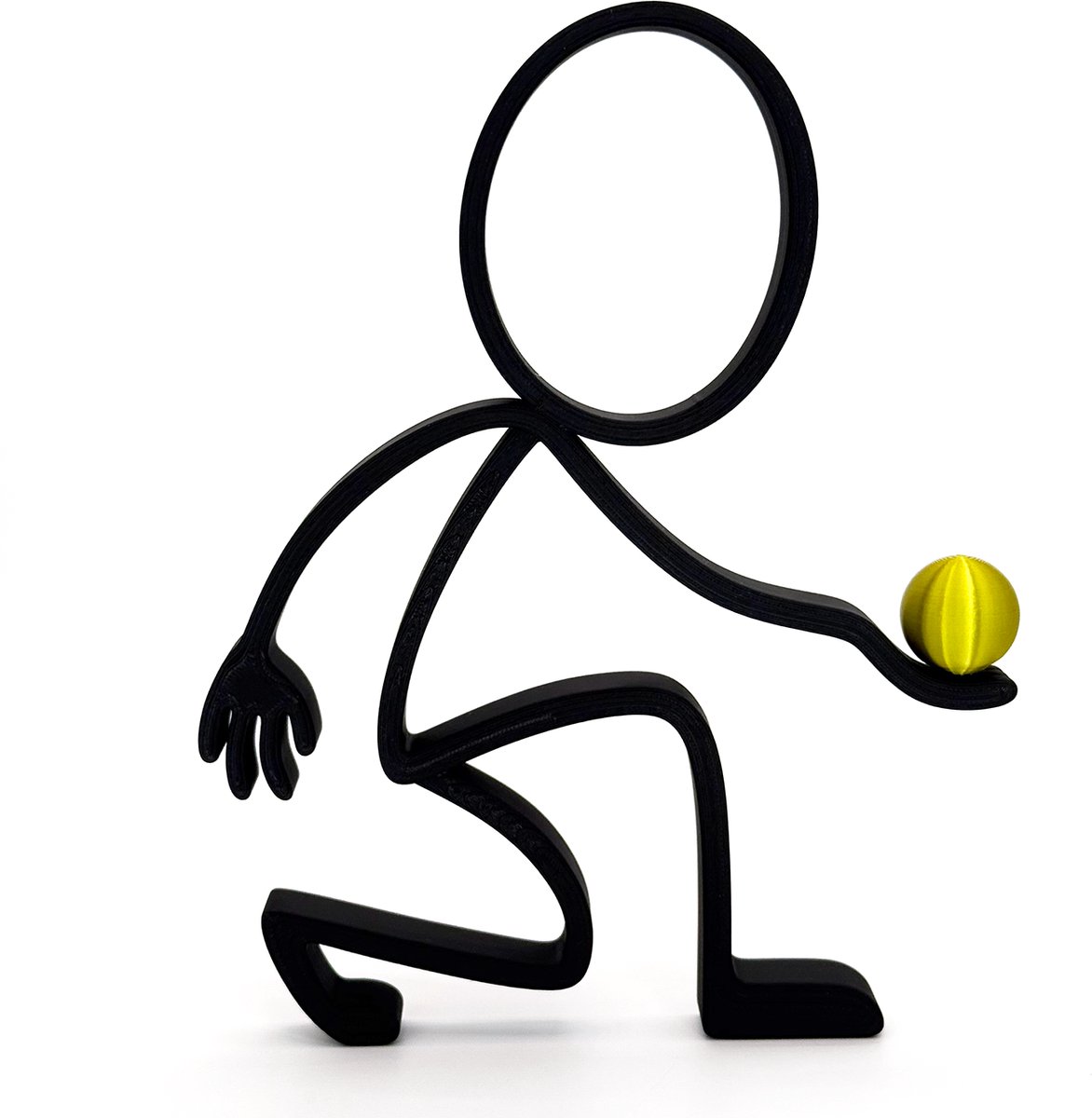 Stickyman Jeu-de-boulesspeler - goudkleurige bal - 20 cm hoog