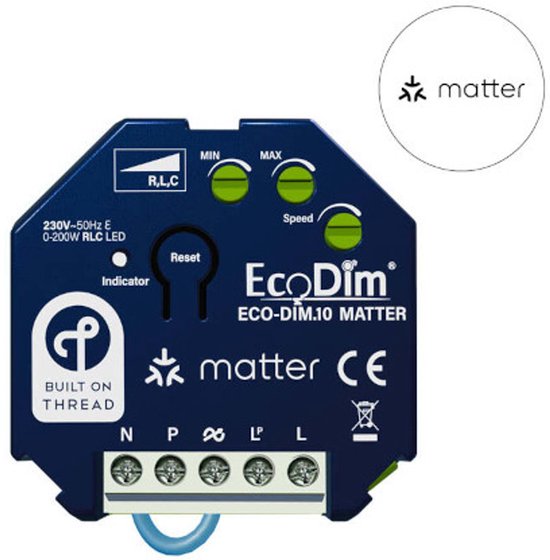 Ecodim Matter inbouwdimmer – 250W – fase afsnijding