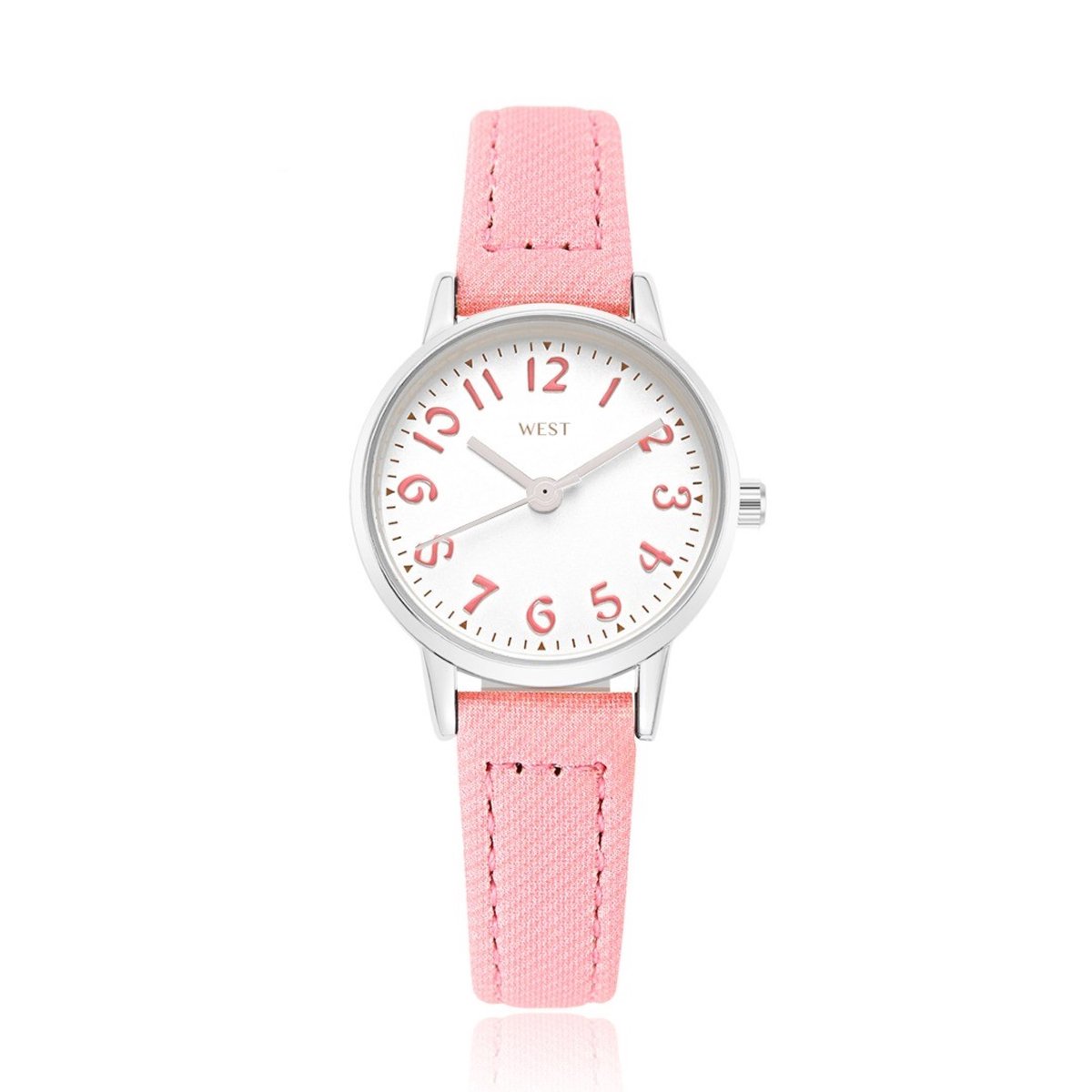 West Watch - model Rose - analoog kinder- tiener horloge - Ø 24 mm - zilver- roze