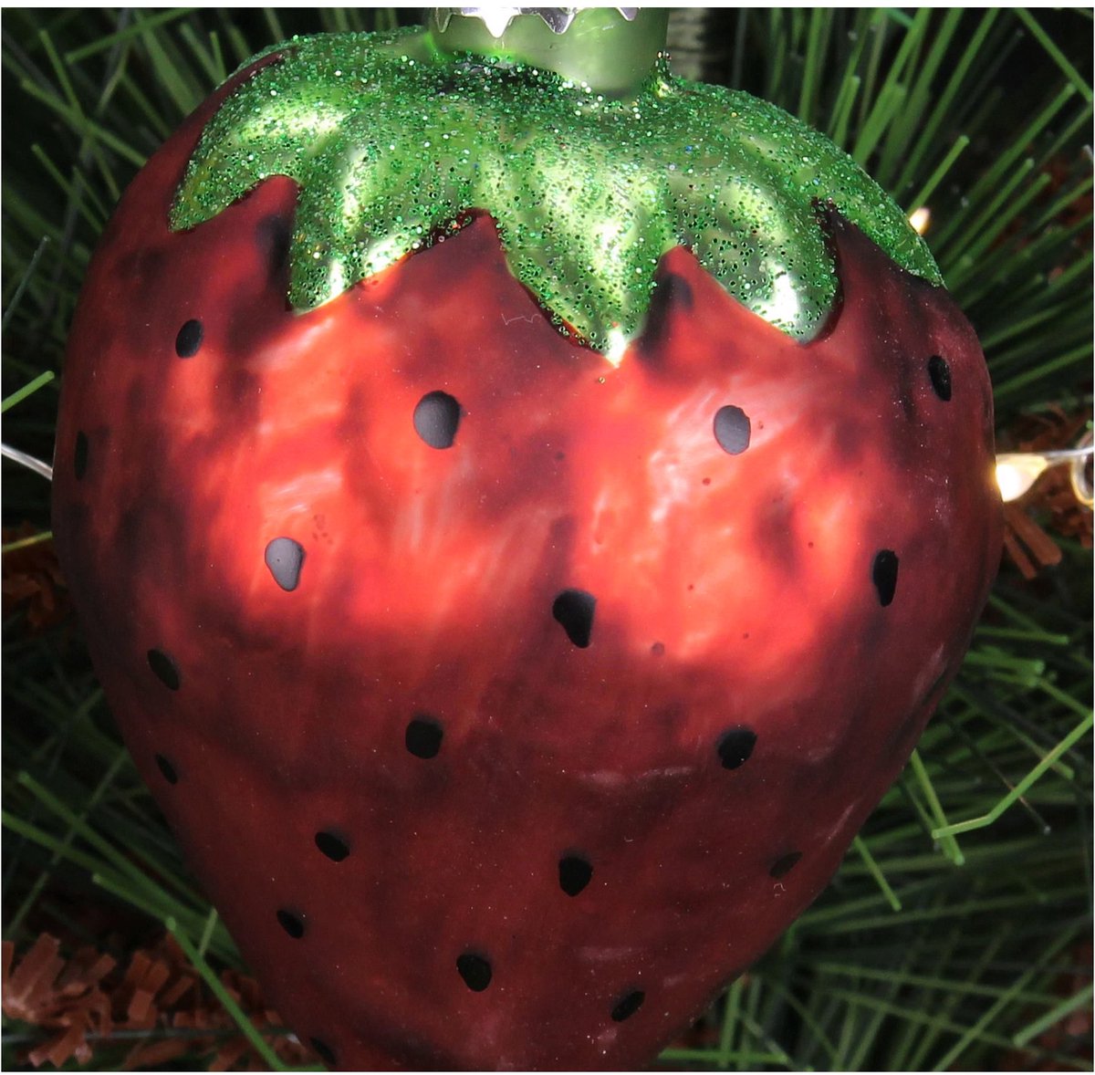 Kerst Ornament Aarbei Glas Rood