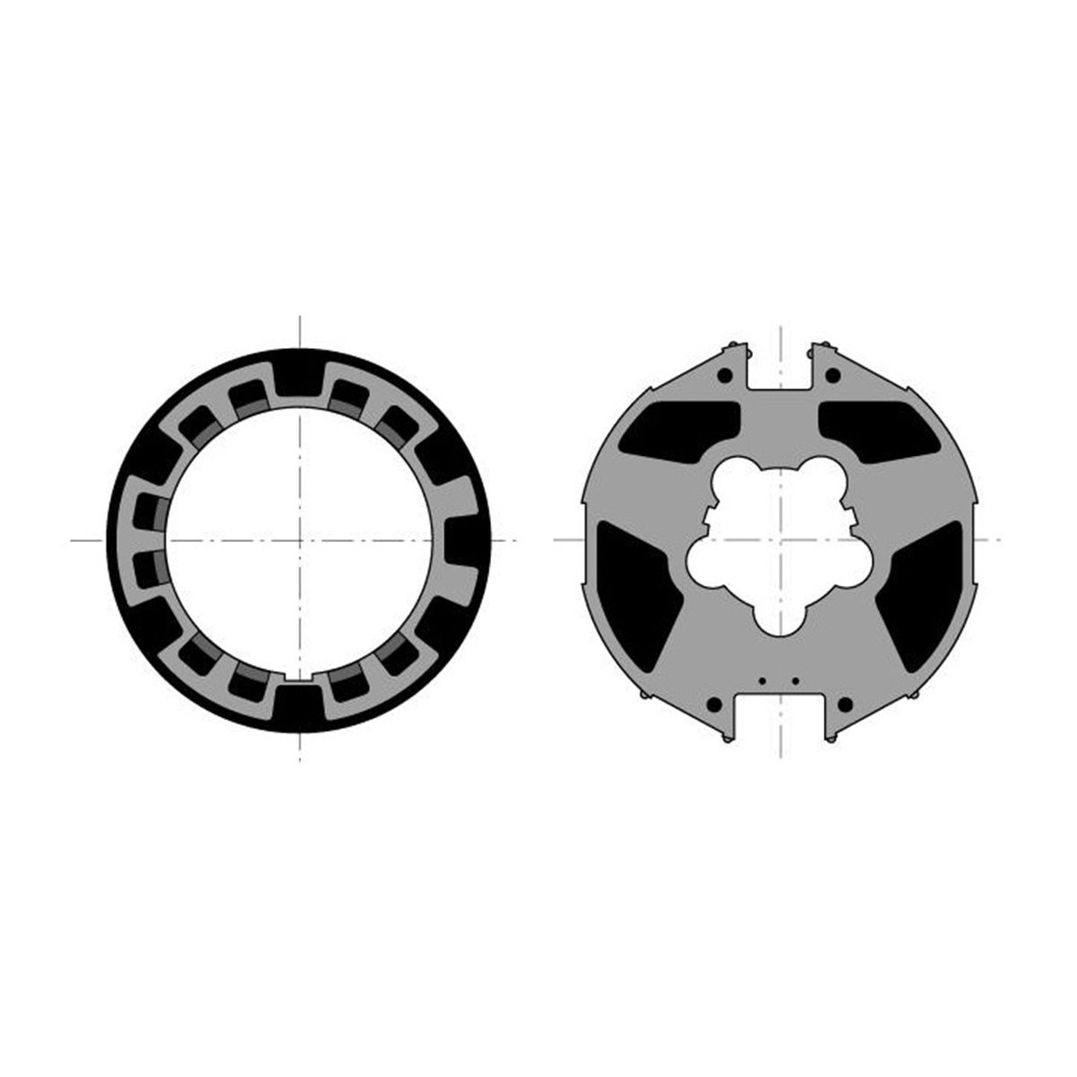 Adaptieset Ø 85 mm met doekgleuf - Ø 60 mm serie