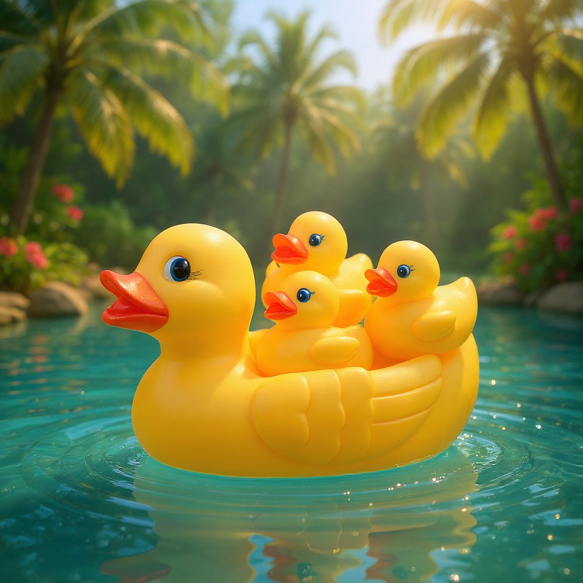 Playgro Badeendjes Familie – badeend - badeendjes - Volledig Afgesloten - Schimmelvrij - waterspeelgoed baby - Waterspeelgoed Peuters Mama eend en 3 eendjes - BPA vrij — afbeelding 15