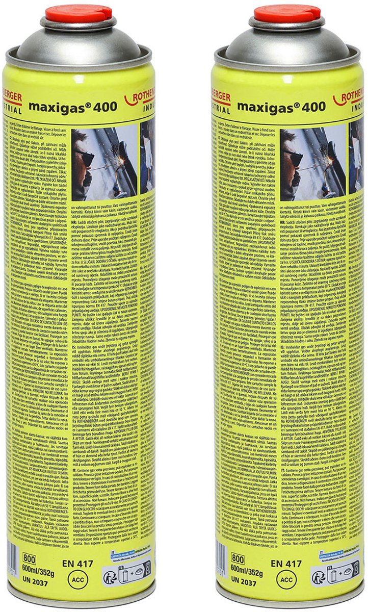 ROTHENBERGER Industrial Maxigas 400 600 ml 2 stuks - 35570-2