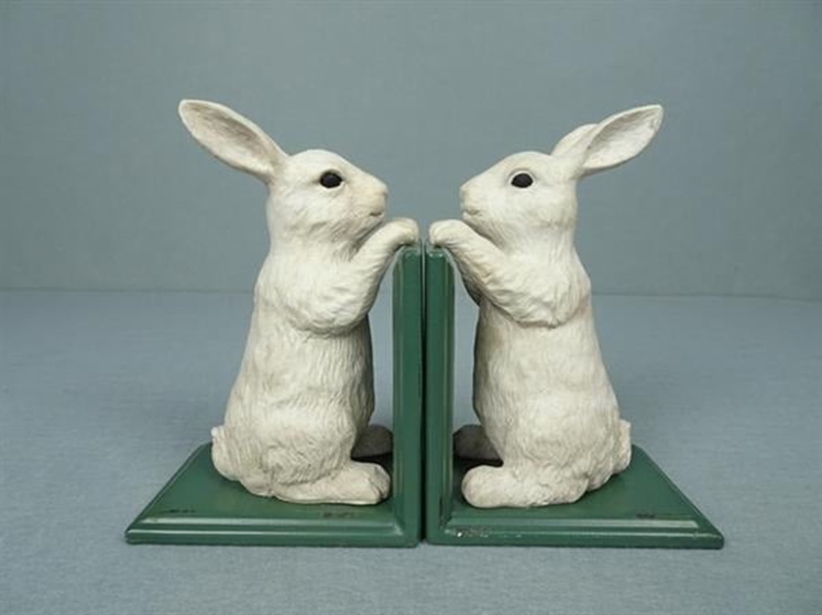 Boekensteun Set Konijn – 21×8×15 cm – Decoratief & Functioneel