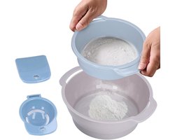 Allecto plus - Pollenzeefset, 4 stuks, stapelbare net-pollenzeef, herbruikbare trimlade met mesh-zeef - voor keuken en bakken