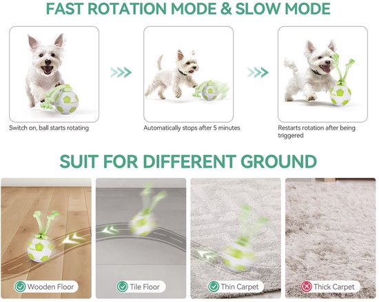 Slim interactief hondenspeelgoed, automatische bewegende bal