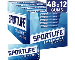 Sportlife smashmint kauwgom doos - 48 pakjes - 48x18g