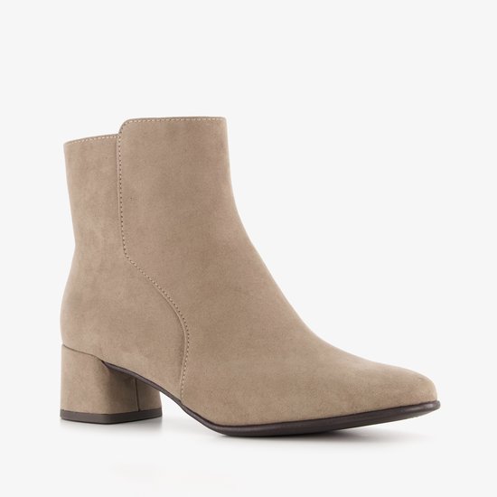 Nova dames enkellaarsjes met hak beige - Maat 38