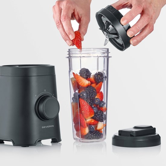 Severin SM 3743 Smoothieblender 320W - Smoothie To Go - 2 Bekers 600 ml - 2 Snelheden + Pulse van Merkloos — afbeelding 4