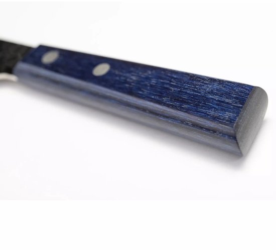 Couteau universel Yaxell BLUE BREEZE – 12 cm – Acier MOVAX – Finition martelée – Bois Pakka Blauw