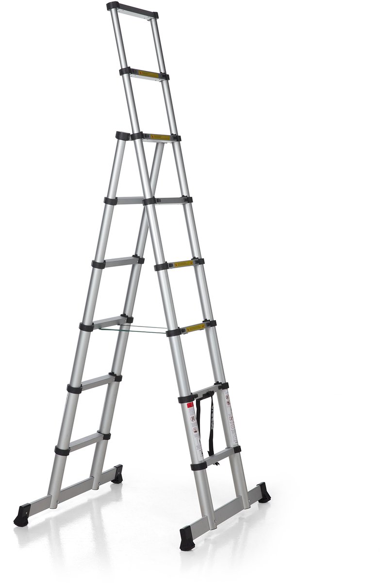 ALDORR Home - Telescopische Vouwladder - 1,80 + 2,40 meter - Soft Close - 5 jaar garantie