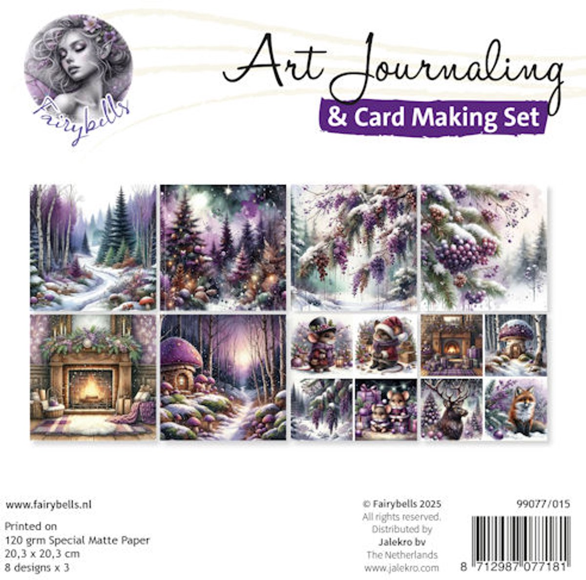 Art Journaling & Card Making Set 15 - Kerst paars