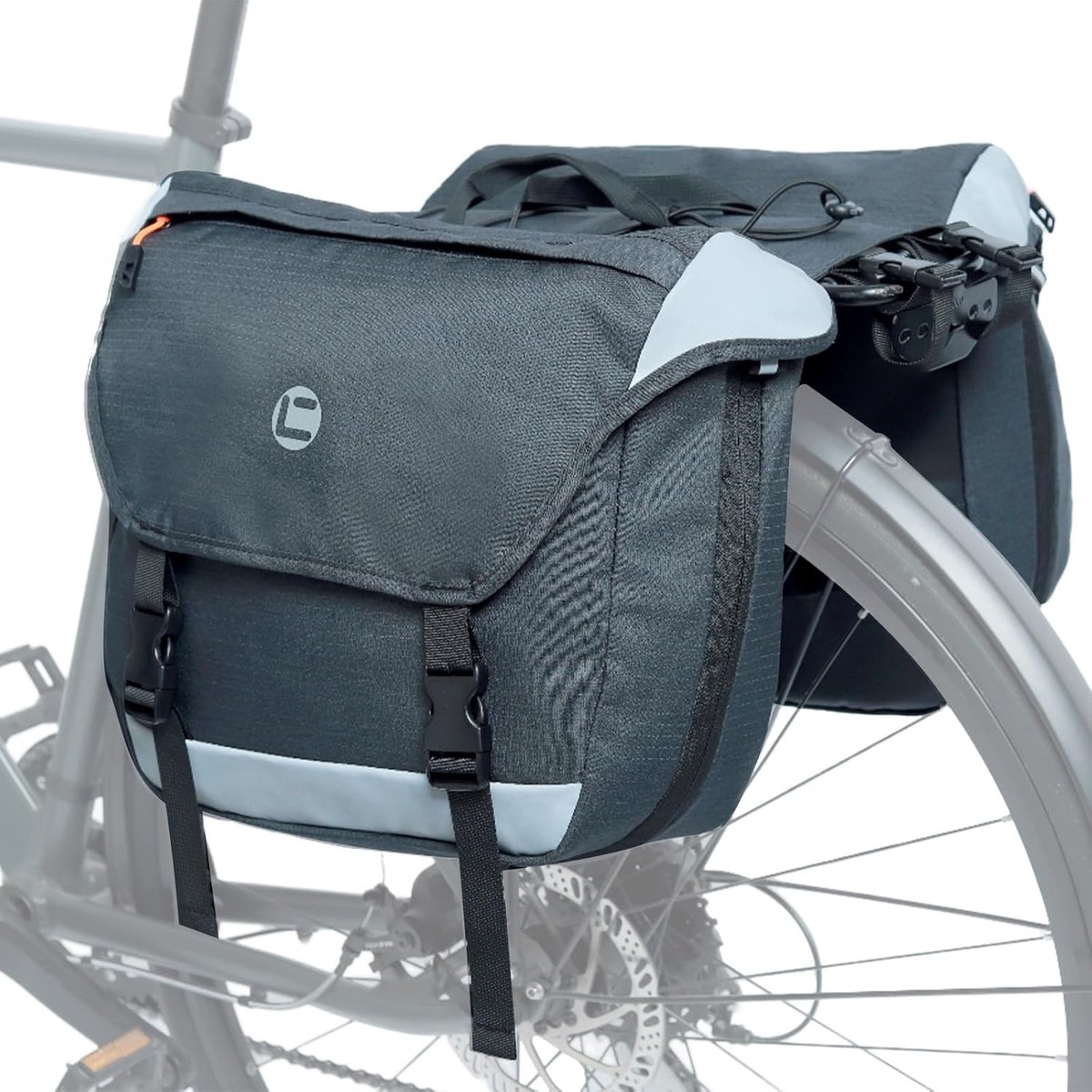 Waterdichte Fietstassen voor Bagagedrager - 25-35 Liter Dubbele Tas met Reflectoren