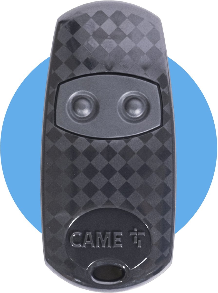 CAME TOP432EE - Garagedeur afstandsbediening - Poort opener - 433,92 MHz - Vaste code & Zelfinstellende handzender - 2 kanalen - Compatibel met Came producten - Inclusief CR2032 batterij - Zwart