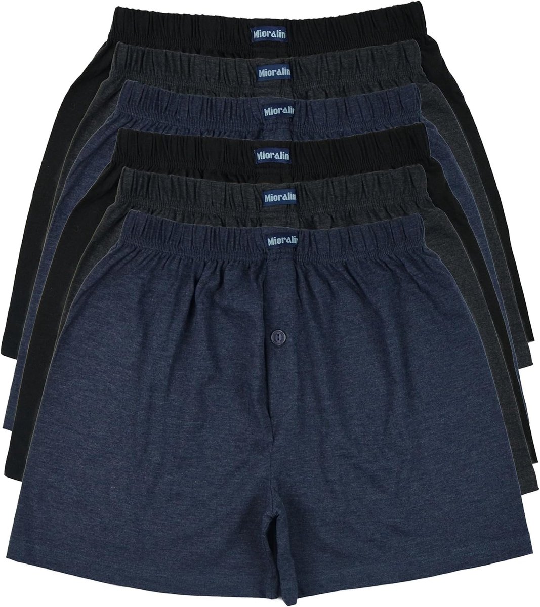 Heren Boxershorts 12-pack van Zacht Katoen in Multicolor - Met en Zonder Knoop en Gulp