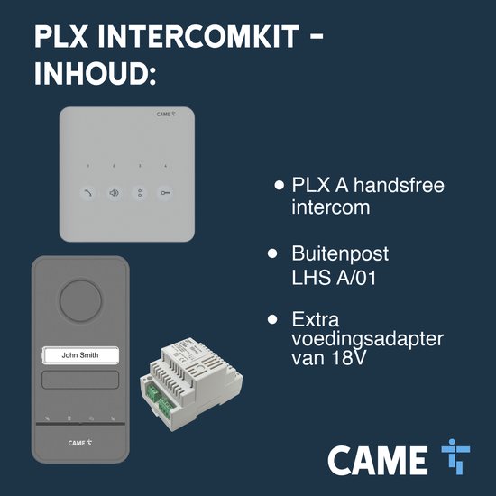 CAME - Intercomsysteem voor ééngezinswoningen - 3 Delig: Audio intercom PLX in Huis, LHS A/01 Buitenpost & Spanningsomvormer - Deurbel & Parlofoon - Wit — afbeelding 5