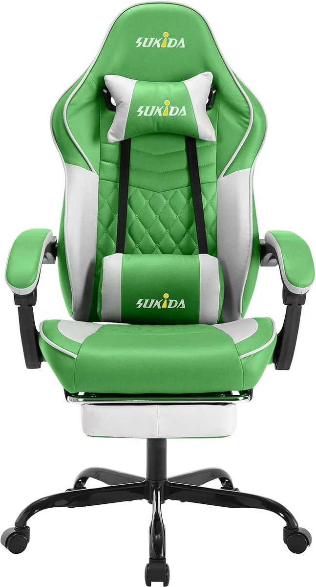 Ergonomische Gaming Stoel met Massagefunctie en Lumbale Ondersteuning