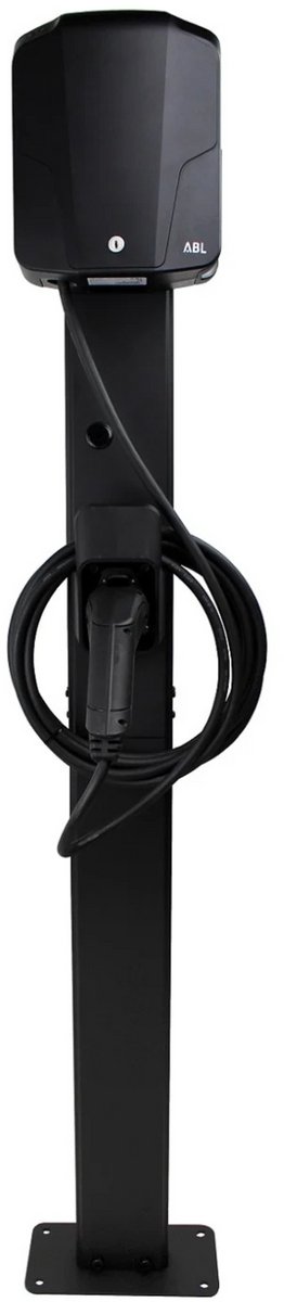 ABL emH1 Montagepaal - Metaal - Zwarte Bevestigingspaal - Inclusief Stekkerhouder