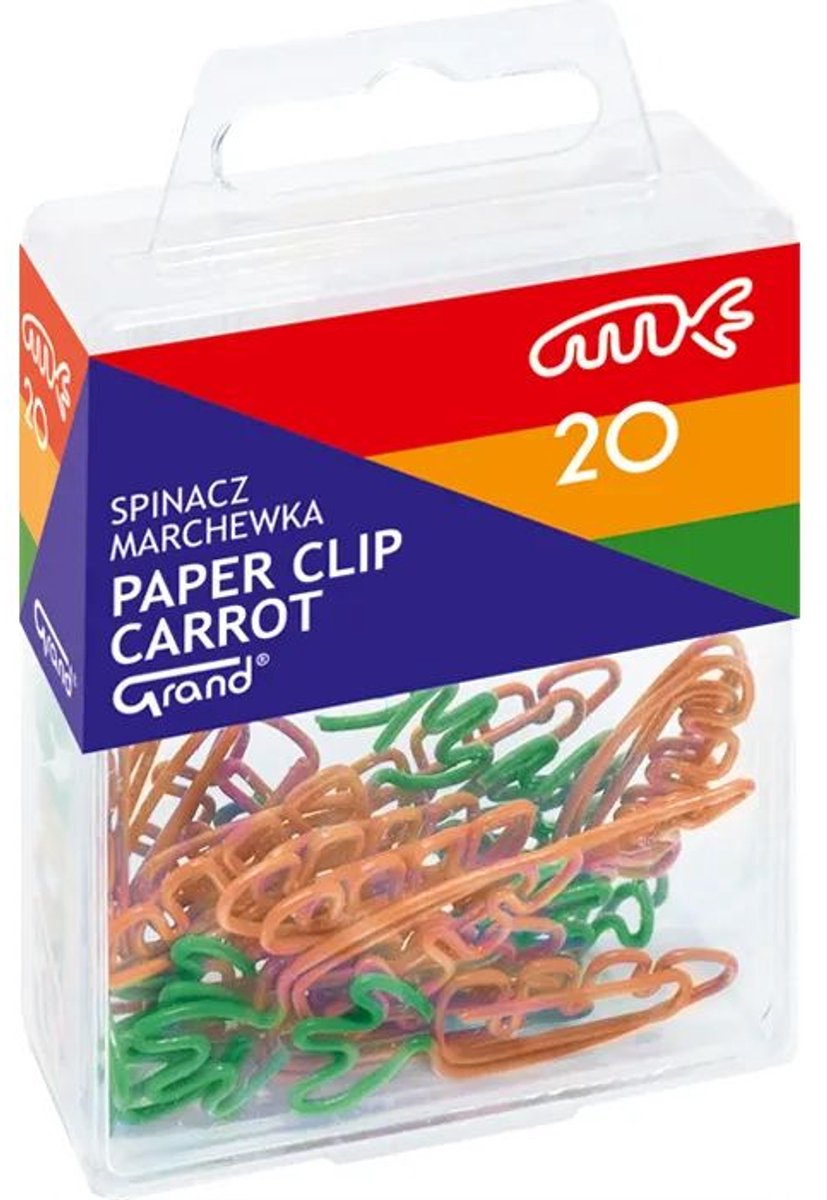 Paperclips wortel T4 GRAND 20 stuks - Spinacze do papieru Marchewka T4 GRAND 20 szt.