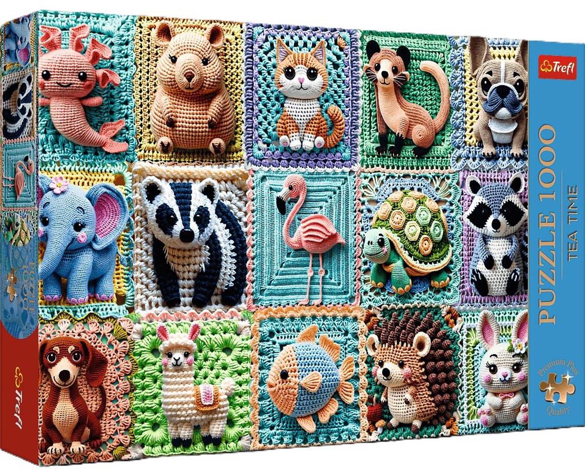PUZZEL 1000 Trefl Premium Plus Gehaakte dieren 12093 - PUZZLE 1000 Trefl Premium Plus Szydełkowe zwierzątka 12093