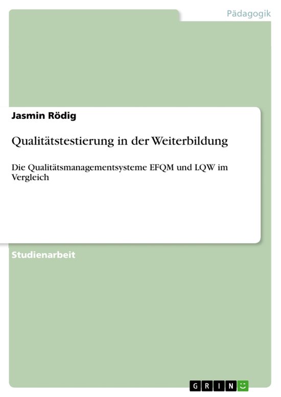 Qualitätstestierung in der Weiterbildung - cover