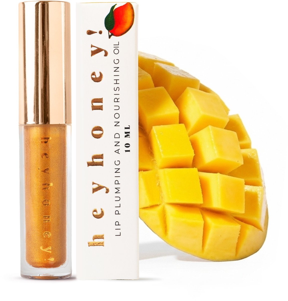 HG Aesthetics HeyHoney Getinte Lip Plumping & Voedende Olie - Sparkly Mango - Hydraterende Lipgloss met SPF - Volle, Zachte & Glanzende Lippen - Natuurlijke Lippenverzorging - (10 ml) - cadeautje vrouw