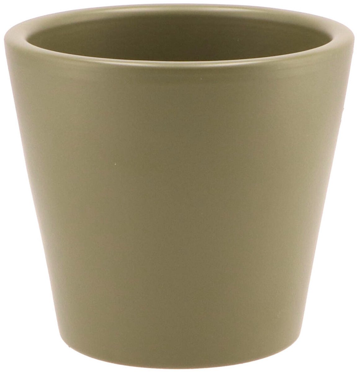 DK Design Bloempot/plantenpot - Vinci - olijfgroen mat - voo