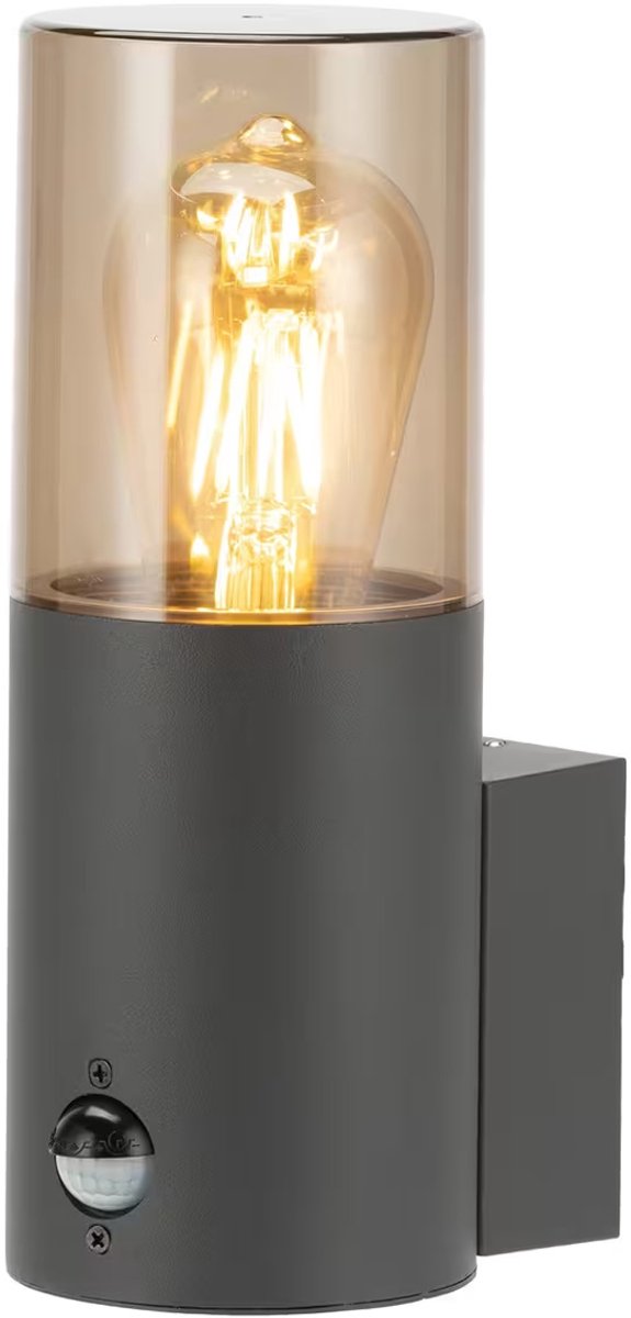 Avide Wandlamp Buiten Athen met Bewegingssensor - Moderne Buitenlamp PIR - 22cm - LED - 220-240V - Zwart