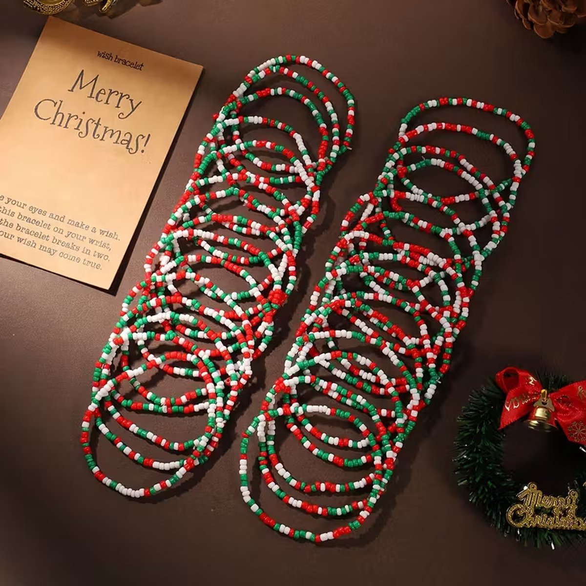 Majo Kerst armbandjes - Leuke accessoires voor de kerstdagen - set van 2
