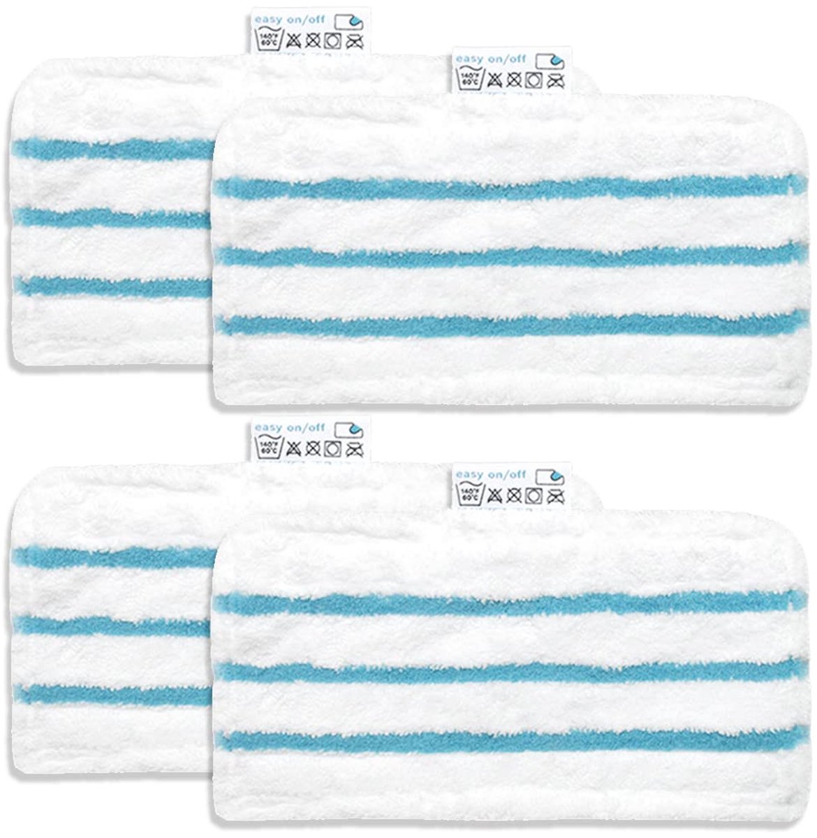 Dweilpads - Geschikt voor Black&Decker FSM1610 - FSM1630 - vervanging - machinewasbaar - moppen vervangen - 32*17.5 cm - blauw - 4 stuks
