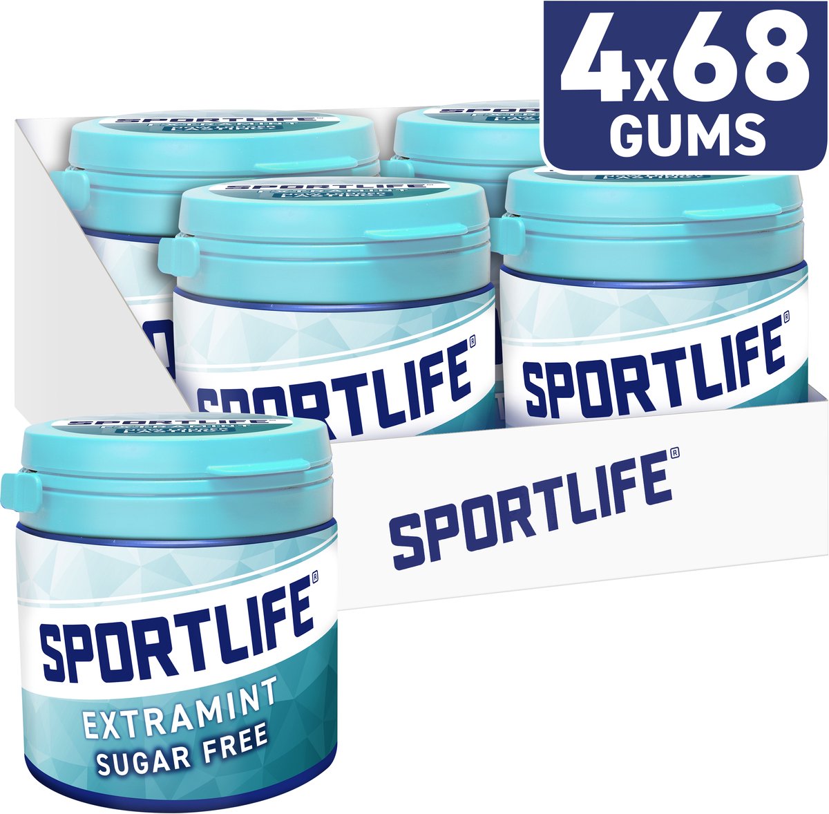 Sportlife extramint pot extreem frisse suikervrije kauwgom - 4x102g