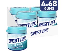 Sportlife extramint pot extreem frisse suikervrije kauwgom - 4x102g
