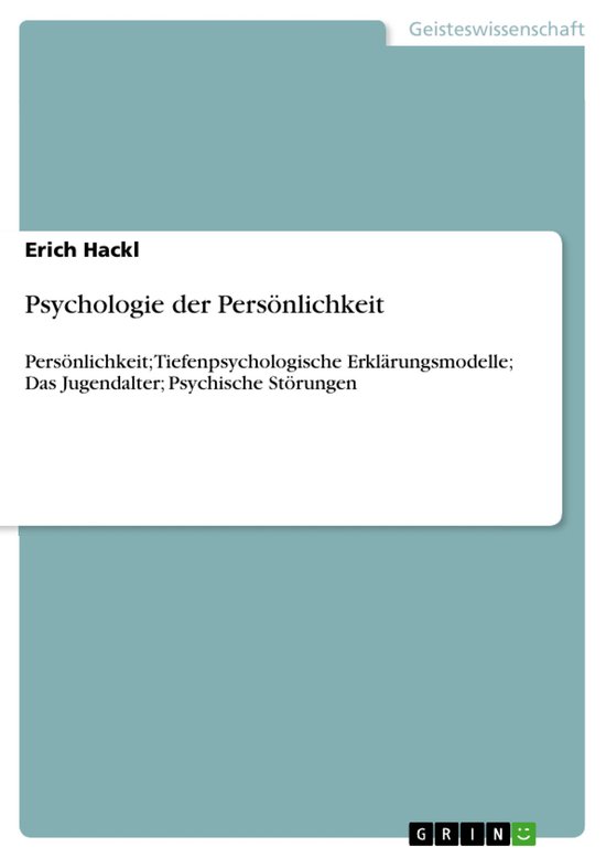 Psychologie der Persönlichkeit - cover