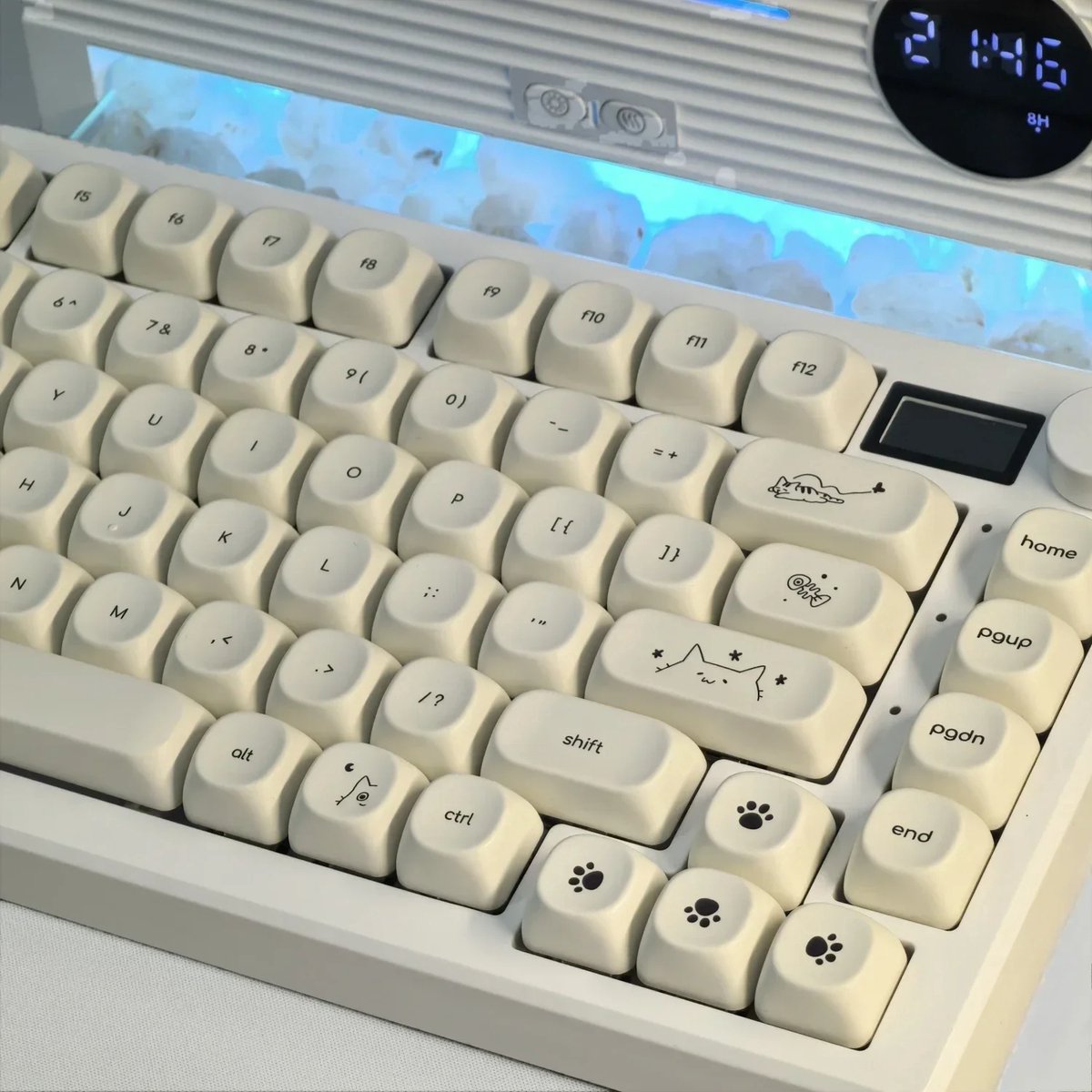 Milky White Cute Cat Keycap Serie - Mechanische Toetsenbord Keycap Set - 124 Toetsen - Engels