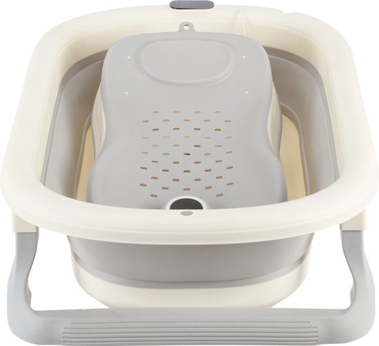 PIPIPOXER Opvouwbaar babybadje met digitale thermometer en badzitje geschikt voor baby's van 0 tot 36 maanden Grijs van Merkloos — afbeelding 2