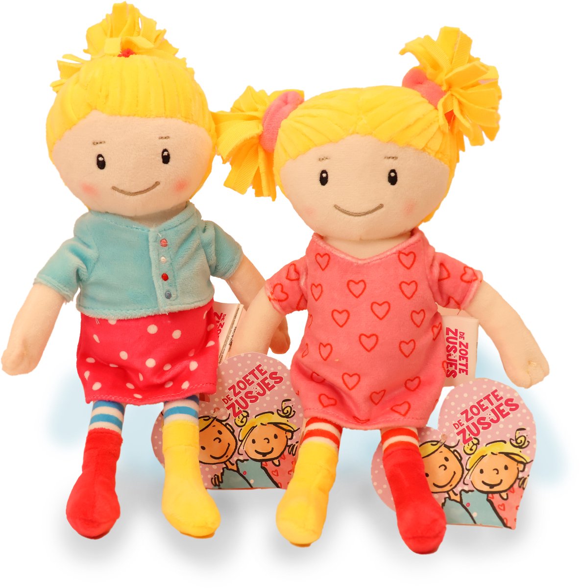 Zoete Zusjes - Set Pluche Poppen 25 CM Janna en Saar