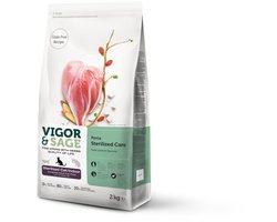 Vigor & Sage Kattenvoer Droog Adult Sterilized Care Poria - 2 kg