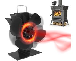 NAIZY Haardventilator Kachelventilator Zonder elektriciteit 4 bladen Warmteaangedreven Haardventilator Kachelventilator Stille werking Warmteaangedreven ventilator voor houtkachel Haard Houtkachel