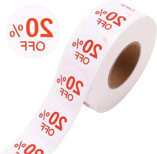 Zwarte sticker rond 25mm rol 500x - Kralenwinkel Albertien