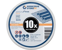 WS24 10x speciale snijschijf 115 x 1 x 22 FastCut Inox in metalen...