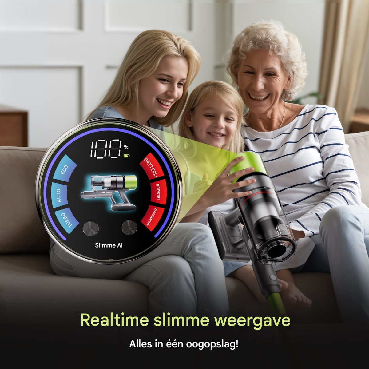 SMARTAI V7 Draadloze Stofzuiger met 650W Zuigkracht - afbeelding 3