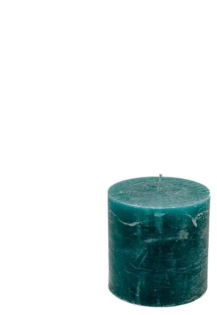 Stompkaars - stompkaars | petrol | ø10x10 cm - petrol - ø10x10x doos van 6 stuks