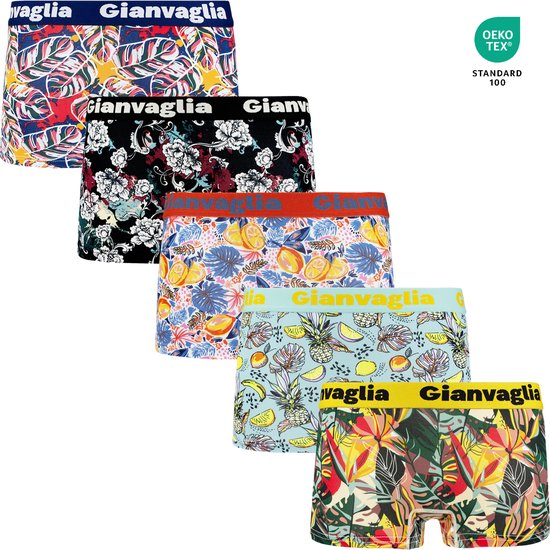 Lot de 5 Boxers en Katoen pour femme - Katoen doux - Imprimé forêt fruitée - Taille XXL 8808