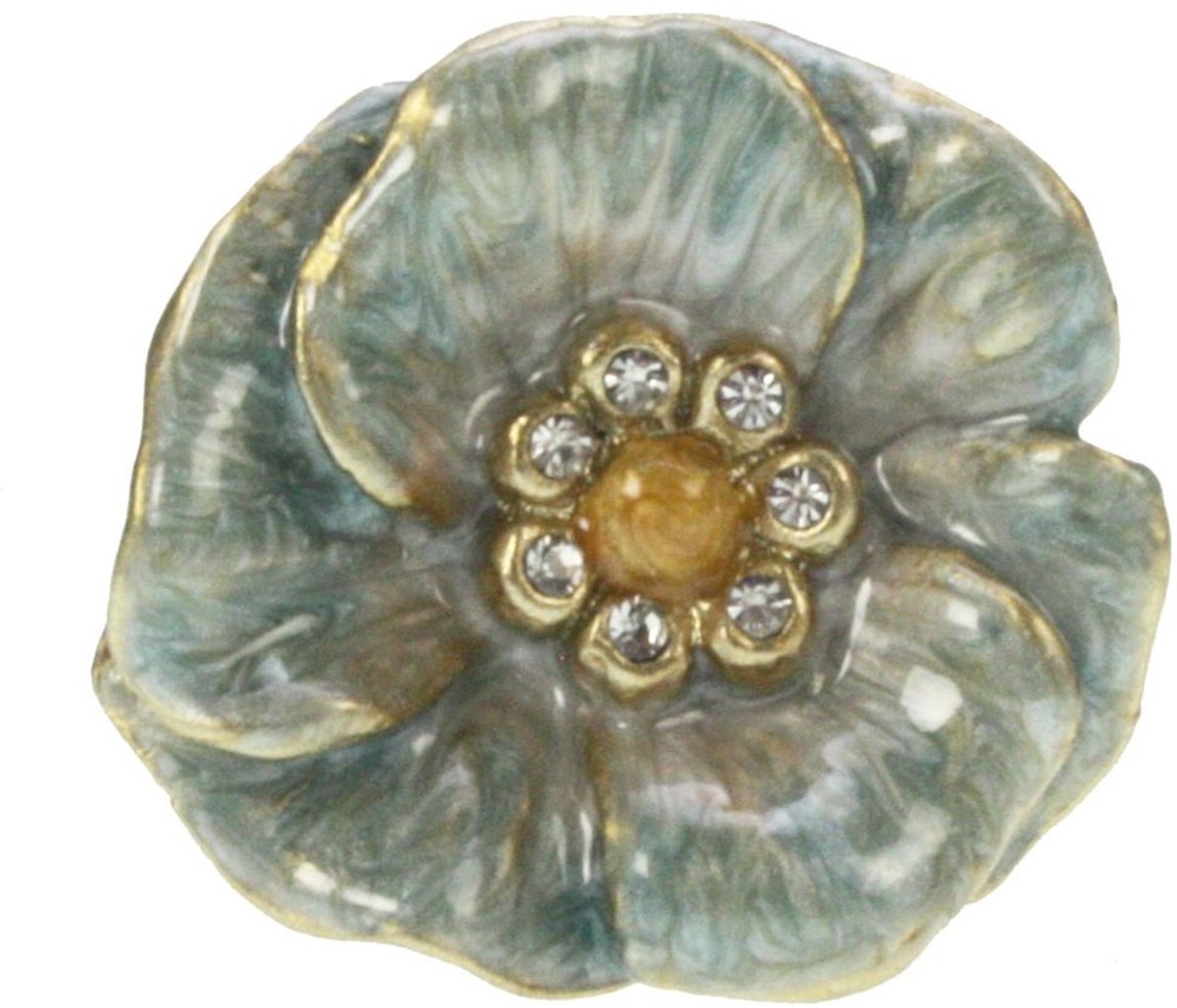 Deurknop Bloem – Blauw/Strass – Ø4×6 cm – Elegant & Decoratief