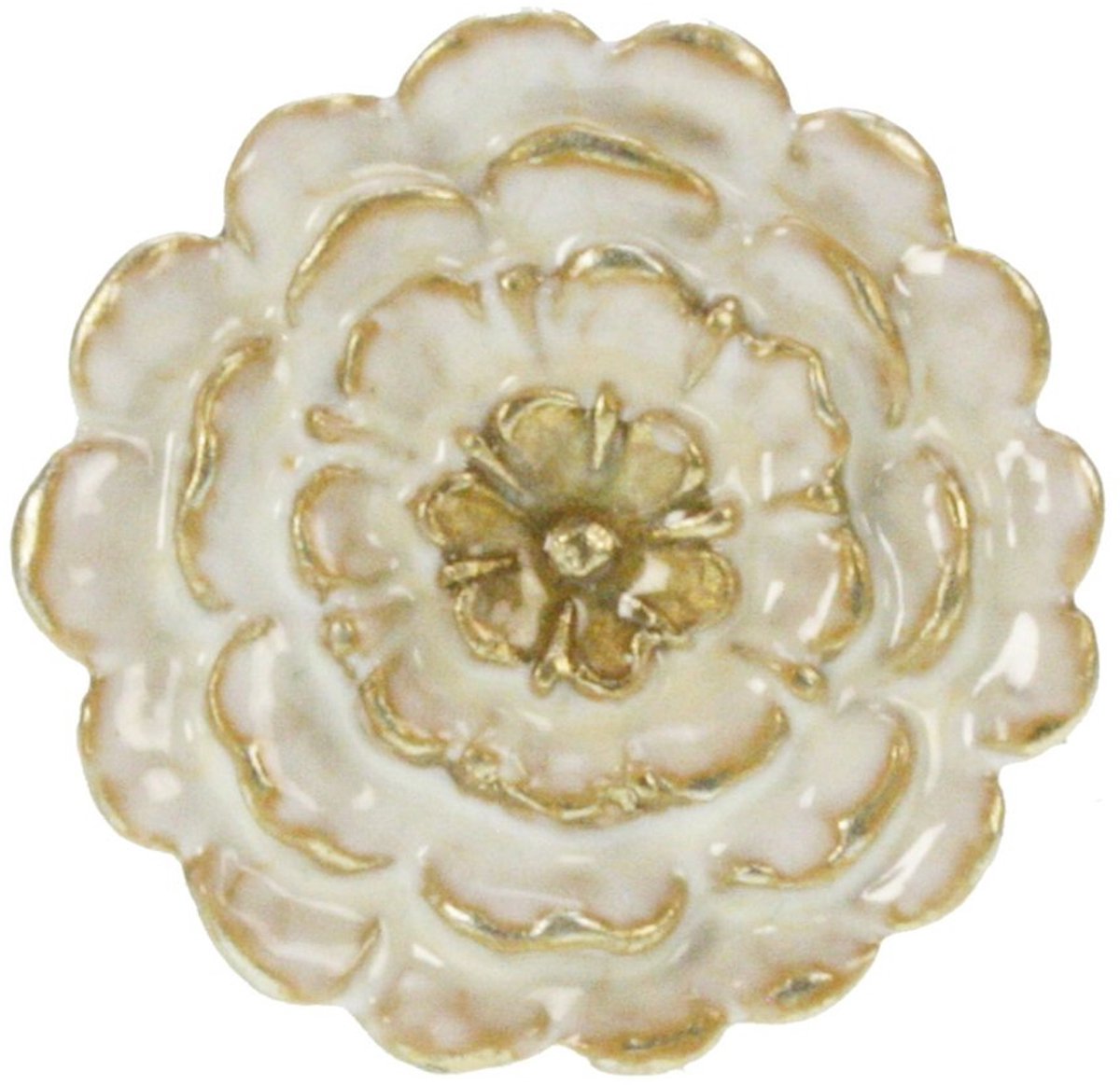 Deurknop Bloem – Wit/Goudkleur – Ø4×6 cm – Elegant & Decoratief