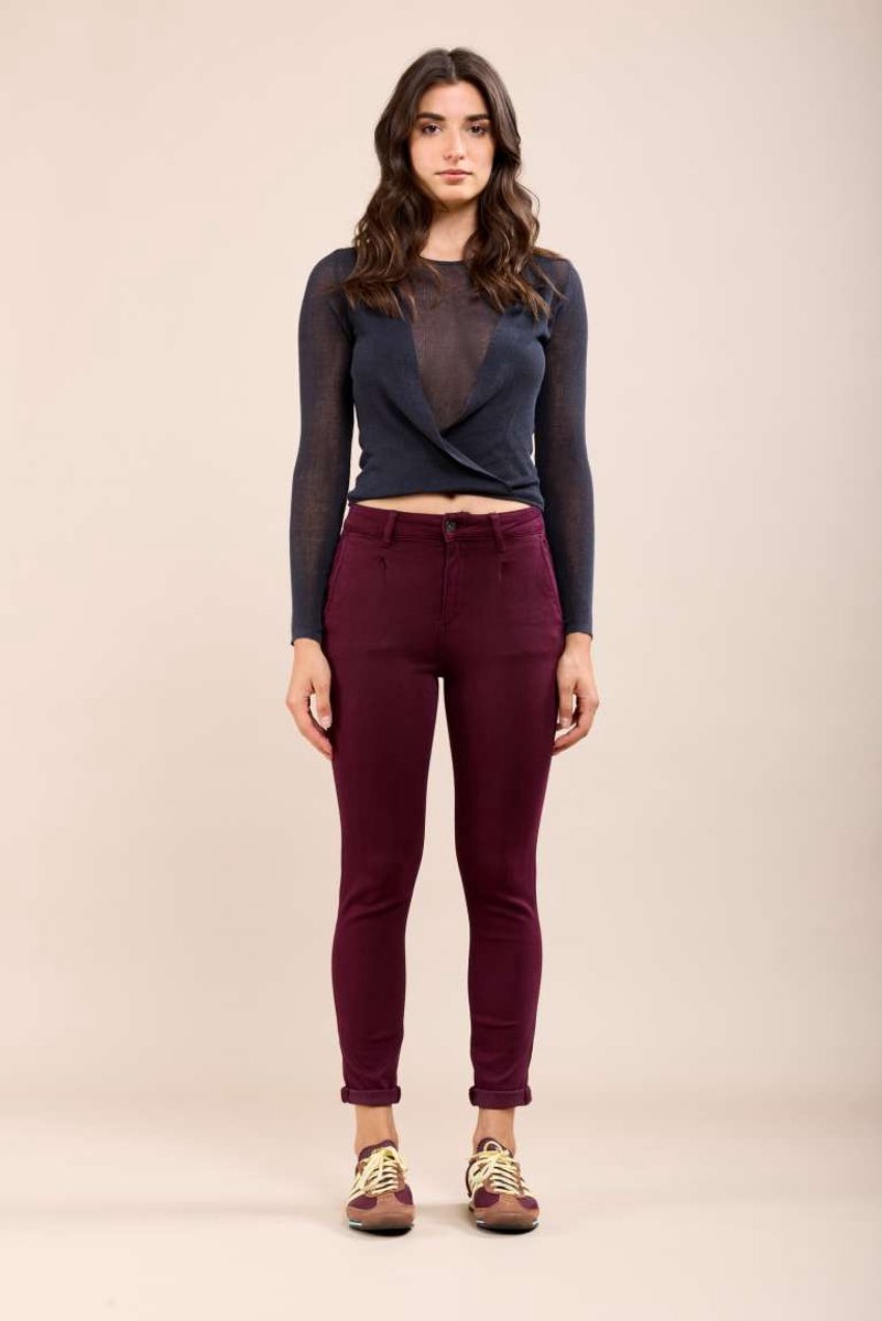 Broek Toxik3 hoge taille bordeaux