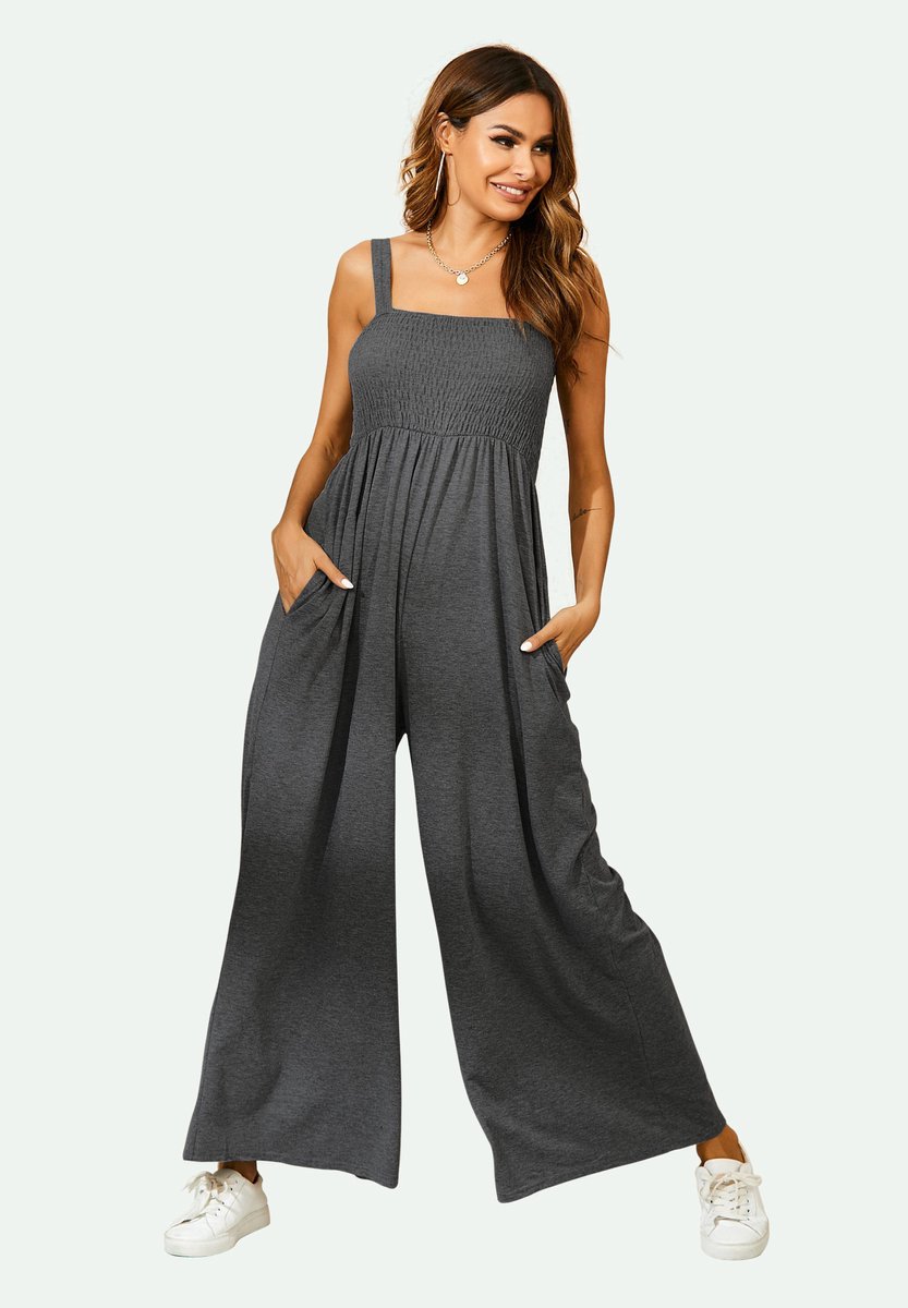 Bardot Loungewear Jumpsuit met bandjes in antracietgrijs